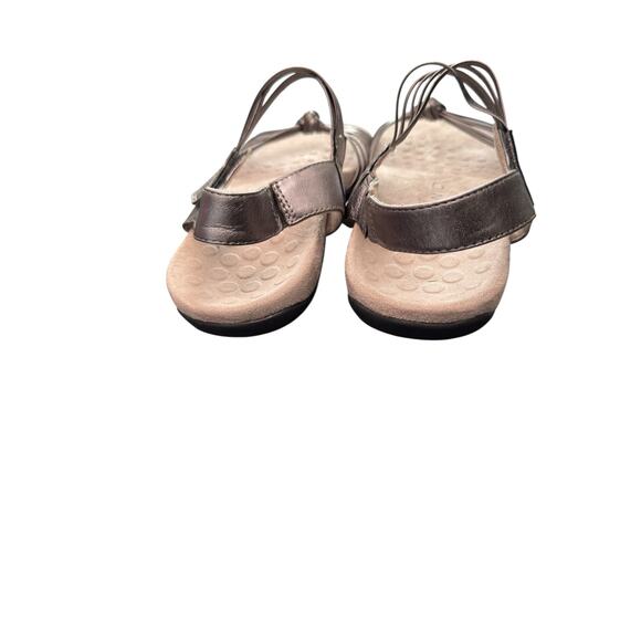 Vionic Talulah Leather Sandals Silver Women's Orthopedic Strappy Comfy Size 12 - Picture 9 of 10
